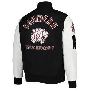 Texas Southern Tigers Black and White Classic Varsity Jacket