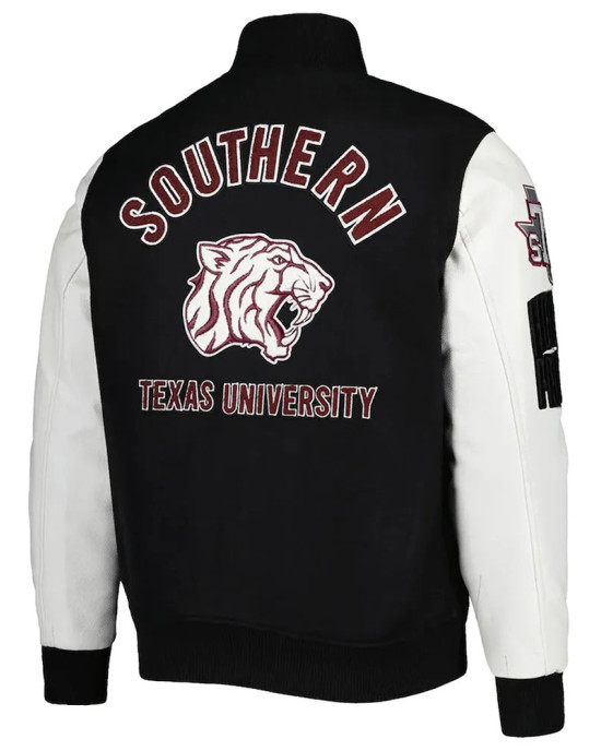 Texas Southern Tigers Black and White Classic Varsity Jacket