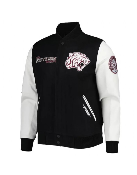 Texas Southern Tigers Black and White Classic Varsity Jacket