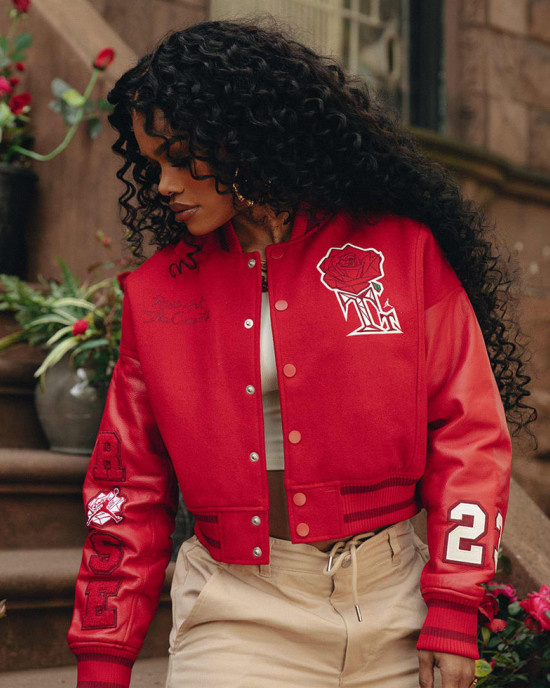 Teyana Taylor Rose Red Varsity Jacket