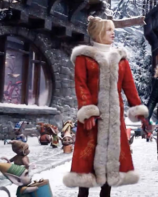 The Christmas Chronicles 2 Mrs. Claus Red Hooded Fur Collar Coat The Christmas Chronicles 2 Mrs. Claus Red Hooded Fur Collar Coat