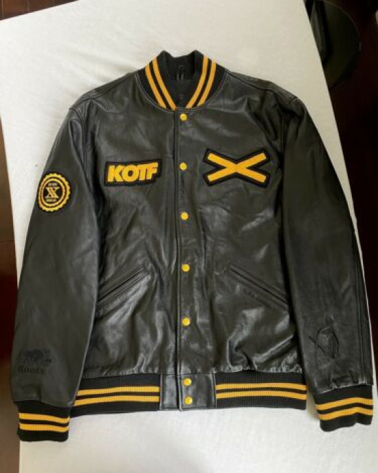 The Weeknd XO KOTF Leather Yellow Varsity Jacket