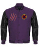 The Wolverine Logo Black and Purple Varsity Jacket