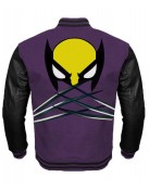 The Wolverine Logo Black and Purple Varsity Jacket