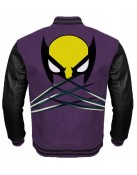 The Wolverine Logo Black and Purple Varsity Jacket