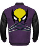 The Wolverine Logo Black and Purple Varsity Jacket