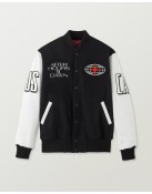 The XO Weeknd Stadium Varsity Jacket Black and White