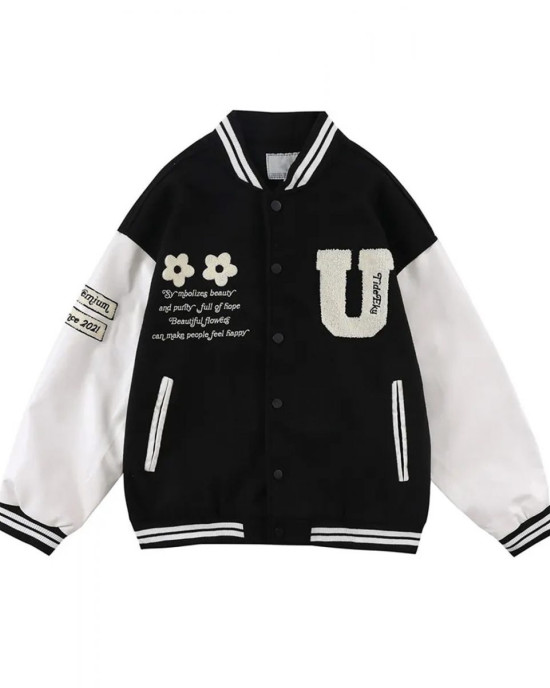 TideEku Flowers Black/Blue Jacket TideEku Flowers Black/Blue Jacket