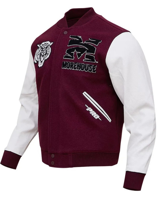 Tigers Morehouse College Wool Varsity Maroon Jacket Tigers Morehouse College Wool Varsity Maroon Jacket