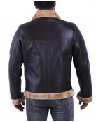 Tom Hardy Dunkirk Farrier Brown Leather Shearling Bomber Jacket