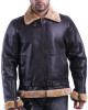 Tom Hardy Dunkirk Farrier Brown Leather Shearling Bomber Jacket