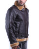 Tom Hardy Dunkirk Farrier Brown Leather Shearling Bomber Jacket