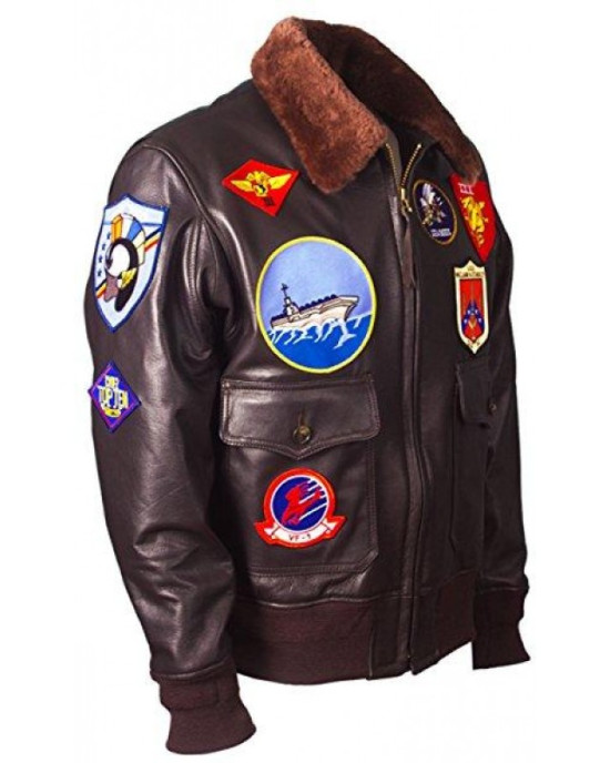 Top Gun Tom Cruise Maverick Bomber Brown Leather Jacket Top Gun Tom Cruise Maverick Bomber Brown Leather Jacket