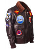 Top Gun Tom Cruise Maverick Bomber Brown Leather Jacket Top Gun Tom Cruise Maverick Bomber Brown Leather Jacket