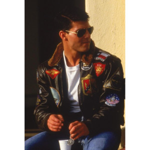 Top Gun Tom Cruise Maverick Bomber Brown Leather Jacket 