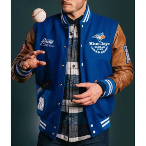Toronto Blue Jays Varsity Blue and Brown Jacket