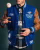 Toronto Blue Jays Varsity Blue and Brown Jacket Toronto Blue Jays Varsity Blue and Brown Jacket