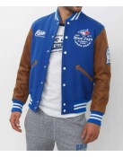 Toronto Blue Jays Varsity Blue and Brown Jacket