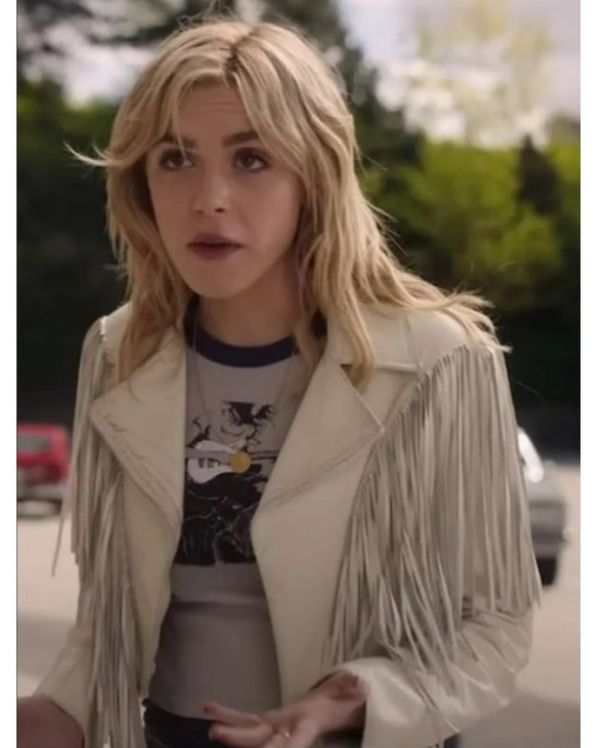 Totally Killer Kiernan Shipka Fringe Leather Jacket Totally Killer Kiernan Shipka Fringe Leather Jacket