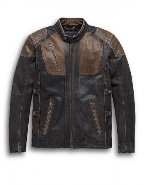 Triple Vent Moto Brown Leather Jacket
