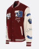 True Religion Maroon Wool And Leather Varsity Jacket True Religion Maroon Wool And Leather Varsity Jacket