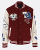 True Religion Maroon Wool And Leather Varsity Jacket True Religion Maroon Wool And Leather Varsity Jacket