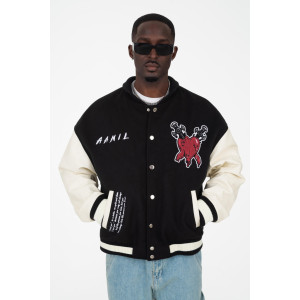 Trust Over Love Black Varsity Jacket