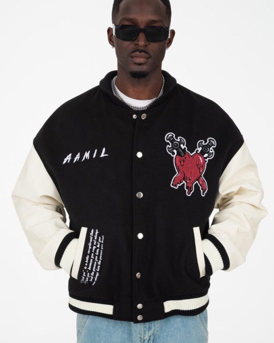 Trust Over Love Black Varsity Jacket Trust Over Love Black Varsity Jacket