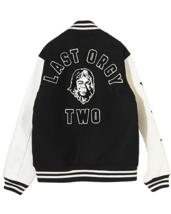 Undercover Last Orgy 2 Black and White Wool Varsity Jacket Undercover Last Orgy 2 Black and White Wool Varsity Jacket