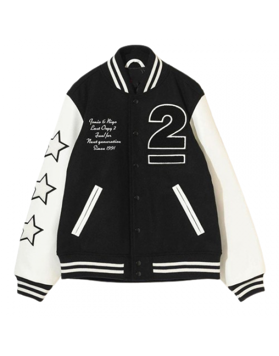 Undercover Last Orgy 2 Black and White Wool Varsity Jacket