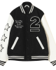 Undercover Last Orgy 2 Black and White Wool Varsity Jacket Undercover Last Orgy 2 Black and White Wool Varsity Jacket