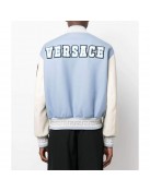 V Felted-Wool and Leather Varsity Jacket