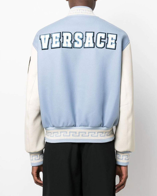 V Felted-Wool and Leather Varsity Jacket V Felted-Wool and Leather Varsity Jacket
