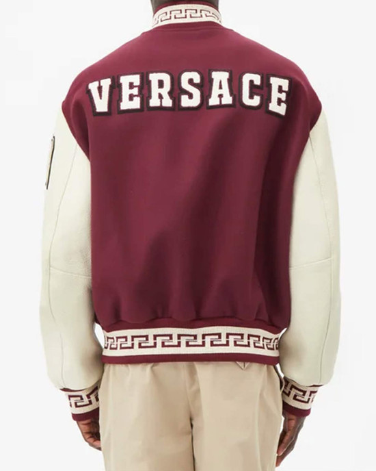 V Felted-Wool and Leather Varsity Jacket V Felted-Wool and Leather Varsity Jacket