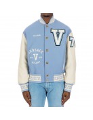 V Felted-Wool and Leather Varsity Jacket