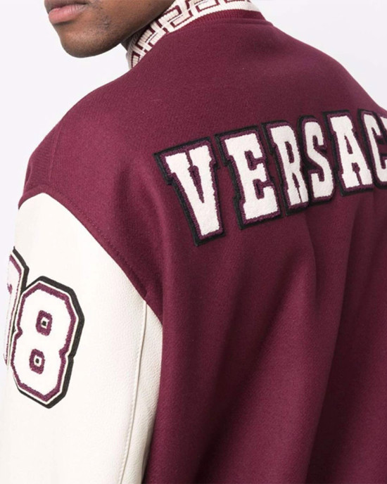V Felted-Wool and Leather Varsity Jacket V Felted-Wool and Leather Varsity Jacket