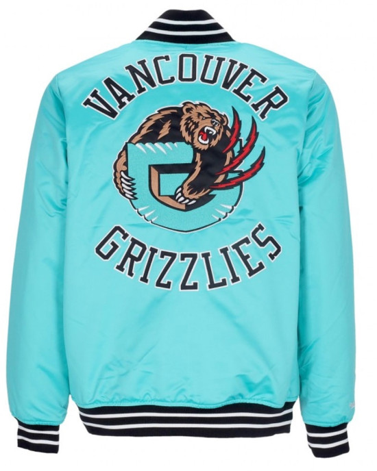 Vancouver Grizzlies Heavyweight Aqua Satin Jacket Vancouver Grizzlies Heavyweight Aqua Satin Jacket
