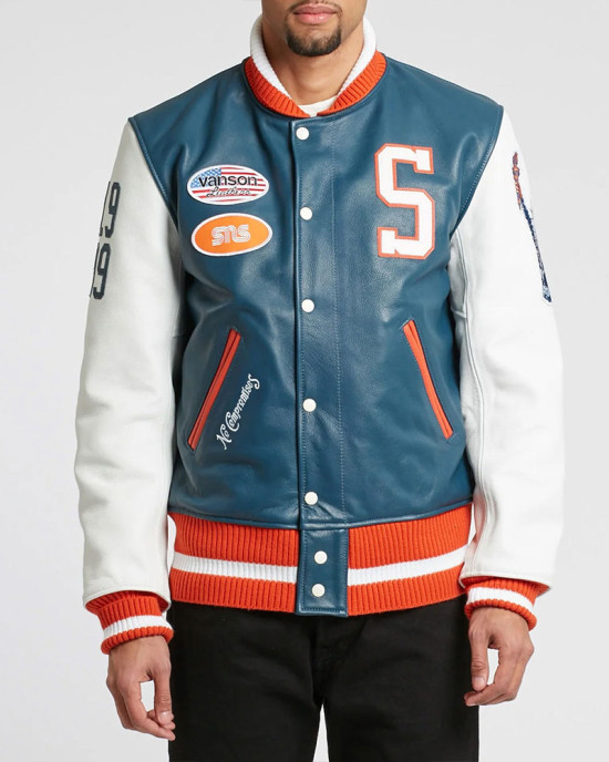 Vanson SNS New York City Varsity Leather Jacket Vanson SNS New York City Varsity Leather Jacket
