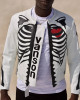 Vanson Skeleton White Real Leather Jacket
