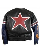 Vanson Star Black Real Leather Jacket