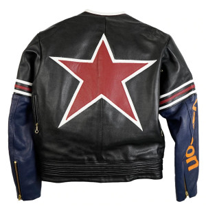 Vanson Star Black Real Leather Jacket