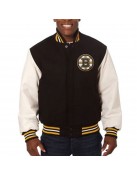 Varsity Boston Bruins Black and Yellow Wool Jacket