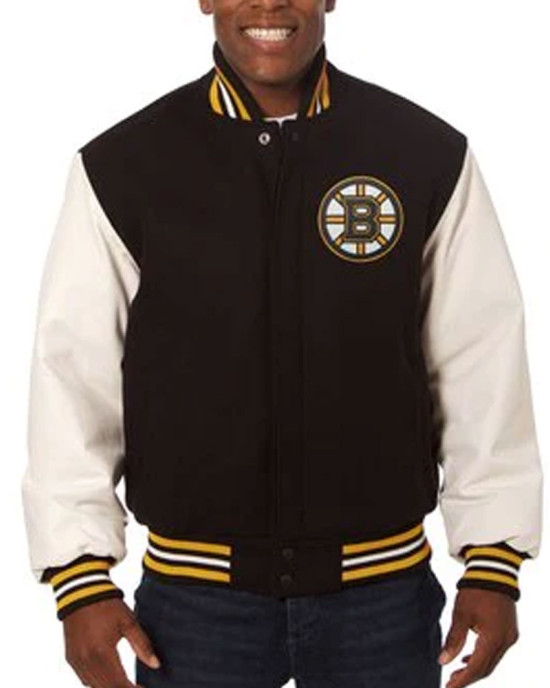Varsity Boston Bruins Black and Yellow Wool Jacket Varsity Boston Bruins Black and Yellow Wool Jacket