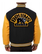 Varsity Boston Bruins Black and Yellow Wool Jacket