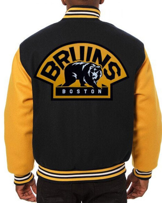 Varsity Boston Bruins Black and Yellow Wool Jacket Varsity Boston Bruins Black and Yellow Wool Jacket