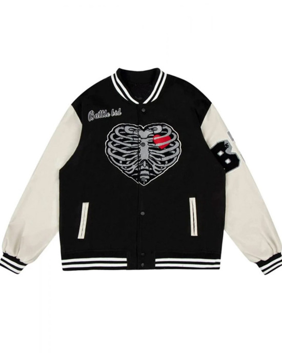 Varsity Buns Guts Battle Bid Heart Skull Wool Jacket Varsity Buns Guts Battle Bid Heart Skull Wool Jacket