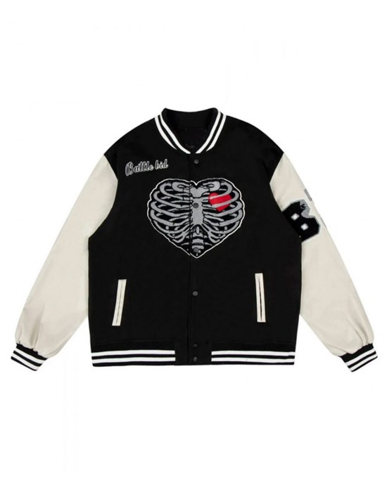 Varsity Buns Guts Battle Bid Heart Skull Wool Jacket