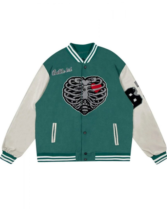 Varsity Buns Guts Battle Bid Heart Skull Wool Jacket Varsity Buns Guts Battle Bid Heart Skull Wool Jacket