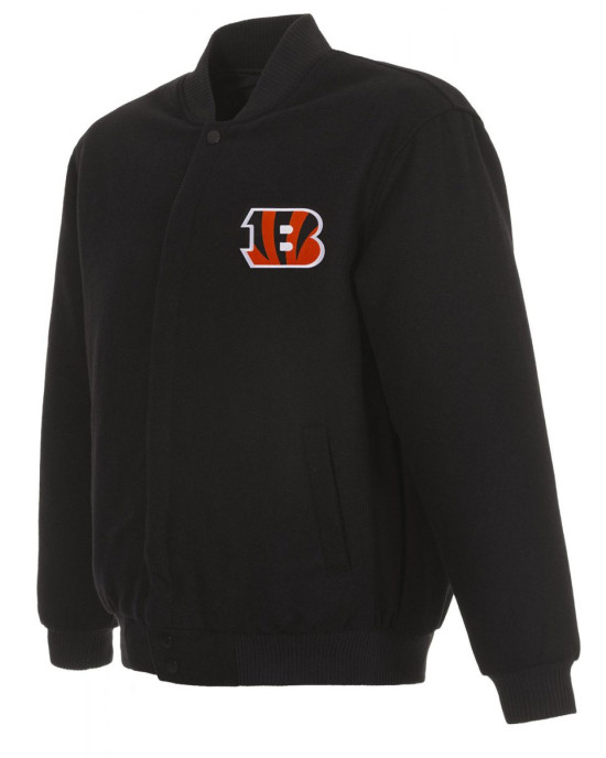 Varsity Cincinnati Bengals Black Wool Jacket Varsity Cincinnati Bengals Black Wool Jacket