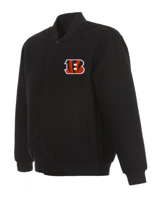 Varsity Cincinnati Bengals Black Wool Jacket